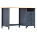 vidaXL Schreibtisch 3 Schubladen Grau 120×50×74 cm Massivholz Kiefer