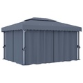 Pavillon mit Vorhang 4 x 3 m Anthrazit