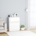 vidaXL Sideboard Hochglanz-Weiß 60x33,5x76 cm Spanplatte