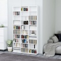 vidaXL CD-Regal Weiß 102x23x177,5 cm Spanplatte
