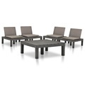 5-tlg. Garten-Lounge-Set Kunststoff Anthrazit