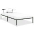 vidaXL Bettgestell Grau Metall 90x200 cm