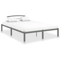 vidaXL Bettgestell Grau Metall 120x200 cm