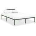 vidaXL Bettgestell Grau Metall 140x200 cm