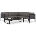 vidaXL 6-tlg. Garten-Lounge-Set mit Auflagen Poly Rattan Anthrazit