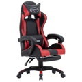 vidaXL Gaming-Stuhl mit Fußstütze Weinrot und Schwarz Kunstleder