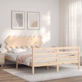 vidaXL Massivholzbett mit Kopfteil 5FT King Size