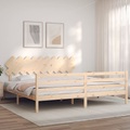 vidaXL Massivholzbett mit Kopfteil 200x200 cm
