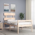vidaXL Massivholzbett mit Kopfteil 2FT6 Small Single