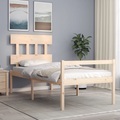 vidaXL Massivholzbett mit Kopfteil 90x200 cm