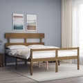 vidaXL Bettgestell mit Kopfteil Honigbraun 5FT King Massivholz
