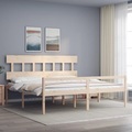 vidaXL Massivholzbett mit Kopfteil 200x200 cm