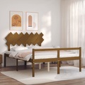 vidaXL Massivholzbett mit Kopfteil Honigbraun 140x200 cm