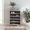 vidaXL Schuhschrank Betongrau 60x35x105 cm Holzwerkstoff