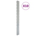 vidaXL Zaunpfosten 10 Stk. Silbern 240 cm Verzinkter Stahl