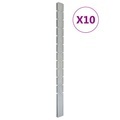 vidaXL Zaunpfosten 10 Stk. Silbern 280 cm Verzinkter Stahl