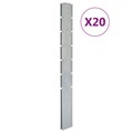 vidaXL Zaunpfosten 20 Stk. Silbern 180 cm Verzinkter Stahl