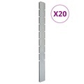 vidaXL Zaunpfosten 20 Stk. Silbern 220 cm Verzinkter Stahl