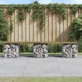 vidaXL Gartenbank aus Gabionen 203x44x42 cm Kiefernholz Imprägniert