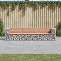 vidaXL Gartenbank aus Gabionen 287x71x65,5 cm Massivholz Douglasie