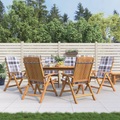 vidaXL Gartenstühle mit Kissen 6 Stk. Massivholz Teak