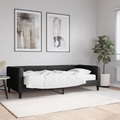 vidaXL Tagesbett mit Matratze Schwarz 90x190 cm Stoff