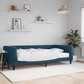 vidaXL Tagesbett mit Matratze Blau 100x200 cm Samt