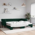 vidaXL Tagesbett Ausziehbar Dunkelgrün 90x200 cm Samt