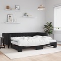 vidaXL Tagesbett Ausziehbar mit Matratzen Schwarz 90x200 cm Samt
