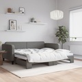vidaXL Tagesbett Ausziehbar Dunkelgrau 90x190 cm Stoff