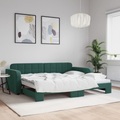 vidaXL, vidaXL Tagesbett Ausziehbar Dunkelgrün 90x200 cm Samt