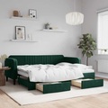 vidaXL Tagesbett Ausziehbar mit Schubladen Dunkelgrün 80x200 cm Samt