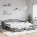 vidaXL Tagesbett Ausziehbar mit Schubladen Hellgrau 80x200 cm Stoff