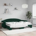 vidaXL Tagesbett Ausziehbar Dunkelgrün 80x200 cm Samt