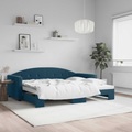 vidaXL Tagesbett Ausziehbar Blau 90x200 cm Samt