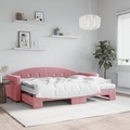 vidaXL Tagesbett Ausziehbar mit Matratzen Rosa 80x200 cm Samt