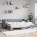 vidaXL Tagesbett Ausziehbar Hellgrau 80x200 cm Stoff