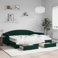 vidaXL Tagesbett Ausziehbar mit Schubladen Dunkelgrün 80x200 cm Samt