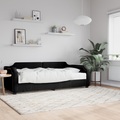 vidaXL Tagesbett mit Matratze Schwarz 90x200 cm Stoff