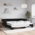 vidaXL, vidaXL Tagesbett Ausziehbar Schwarz 100x200 cm Samt