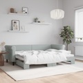 vidaXL Tagesbett Ausziehbar Hellgrau 80x200 cm Samt