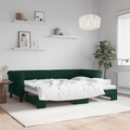 vidaXL Tagesbett Ausziehbar Dunkelgrün 80x200 cm Samt