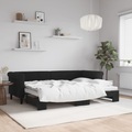 vidaXL Tagesbett Ausziehbar Schwarz 80x200 cm Samt