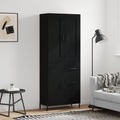 vidaXL Highboard Schwarz 69,5x34x180 cm Holzwerkstoff