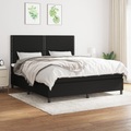vidaXL Boxspringbett mit Matratze Schwarz 160x200 cm Stoff