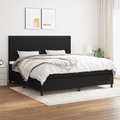 vidaXL Boxspringbett mit Matratze Schwarz 200x200 cm Stoff