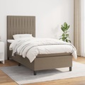 vidaXL Boxspringbett mit Matratze Taupe 90x200 cm Stoff
