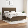 vidaXL Boxspringbett mit Matratze Dunkelbraun 160x200 cm Stoff