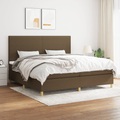 vidaXL Boxspringbett mit Matratze Dunkelbraun 200x200 cm Stoff