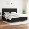 vidaXL Boxspringbett mit Matratze Schwarz 200x200 cm Stoff
